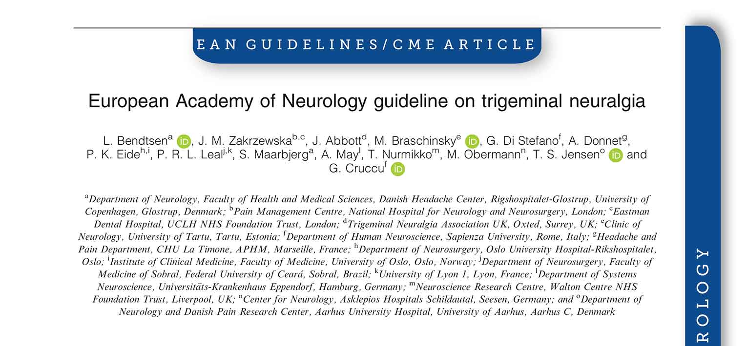 欧洲神经内科学会之三叉神经痛指南